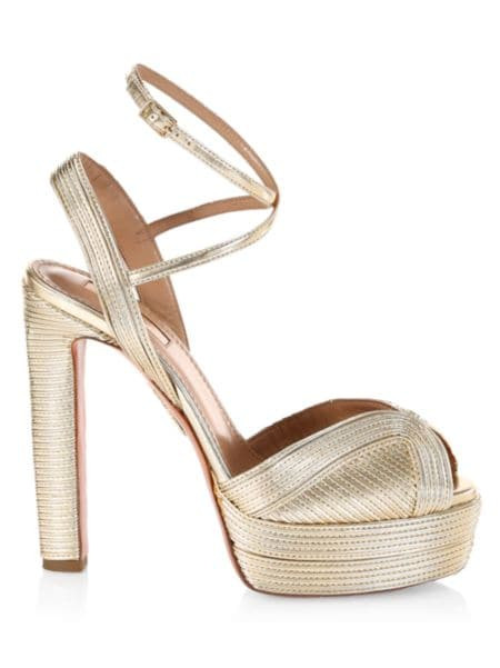 Coquette Metallic Leather Platform Sandals | Saks Fifth Avenue