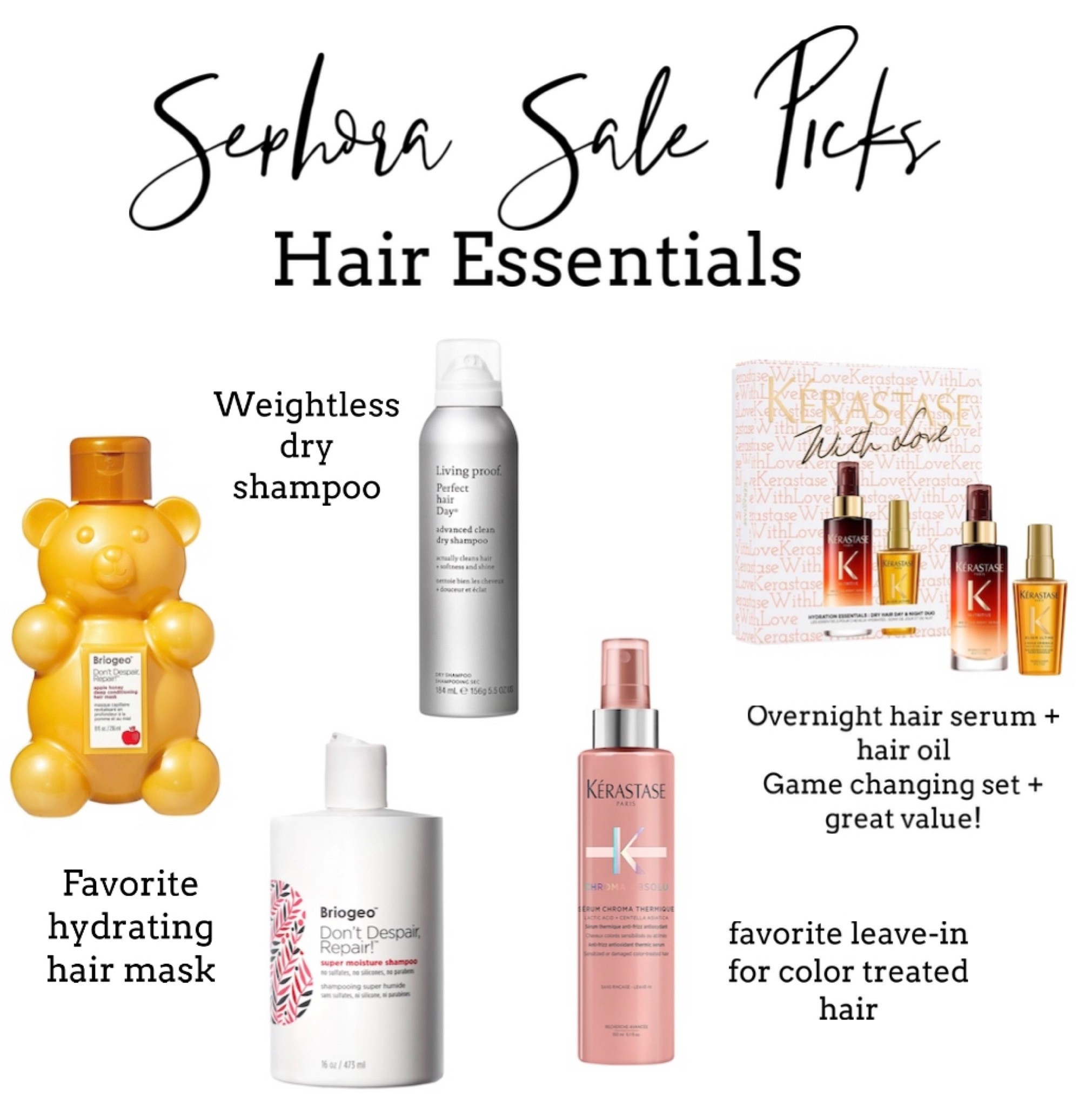 Sephora sale haircare essentials! Safe for color treated hair 



#LTKsalealert #LTKbeauty #LTKunder50