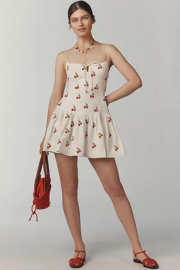 Maeve Sweetheart Drop-Waist Mini Dress | Anthropologie (UK)