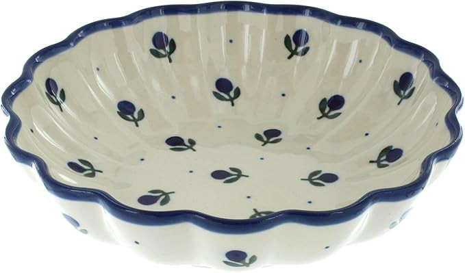 Blue Rose Polish Pottery - Blueberry Medium Scallop Dish - 7.5" Diameter - Beautiful Serving Bowl... | Amazon (US)