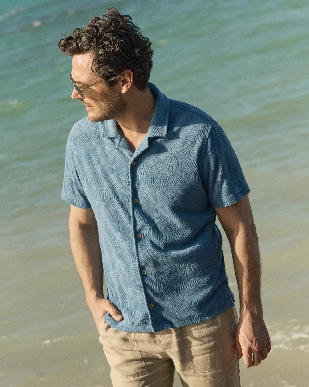 Crystal Beach Terry Short Sleeve Camp Shirt | Southern Tide