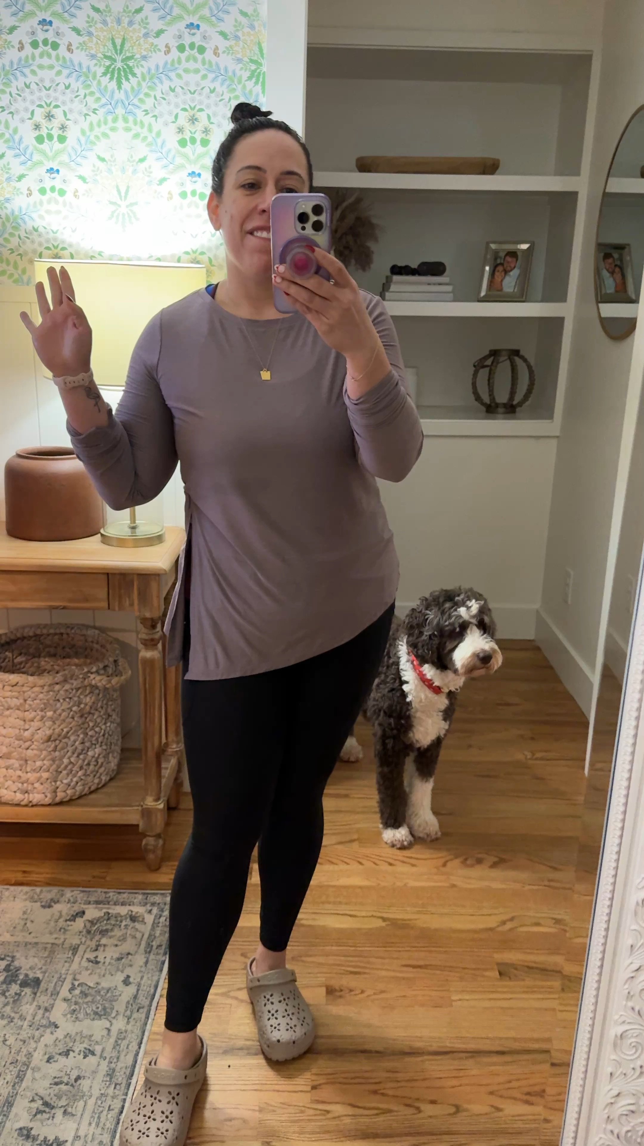 Workout outfit for today! Old navy long sleeve active wear top size medium and go dry leggings size large!

#LTKFindsUnder100 #LTKMidsize #LTKFindsUnder50