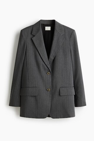 H & M - Long blazer - Grey | H&M (UK, MY, IN, SG, PH, TW, HK)
