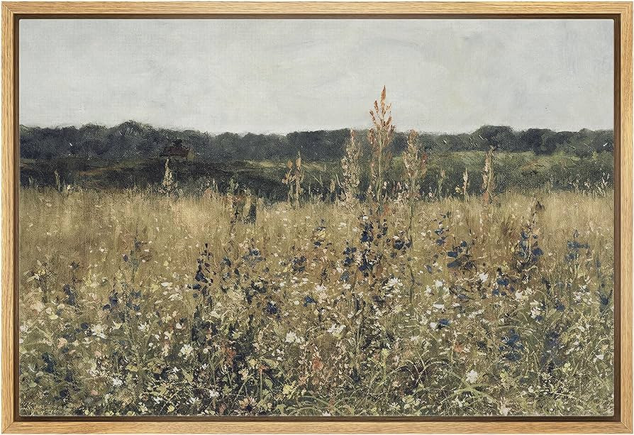 wall26 Framed Canvas Print Wall Art Rustic Wildflower Country Landscape Nature Wilderness Illustr... | Amazon (US)