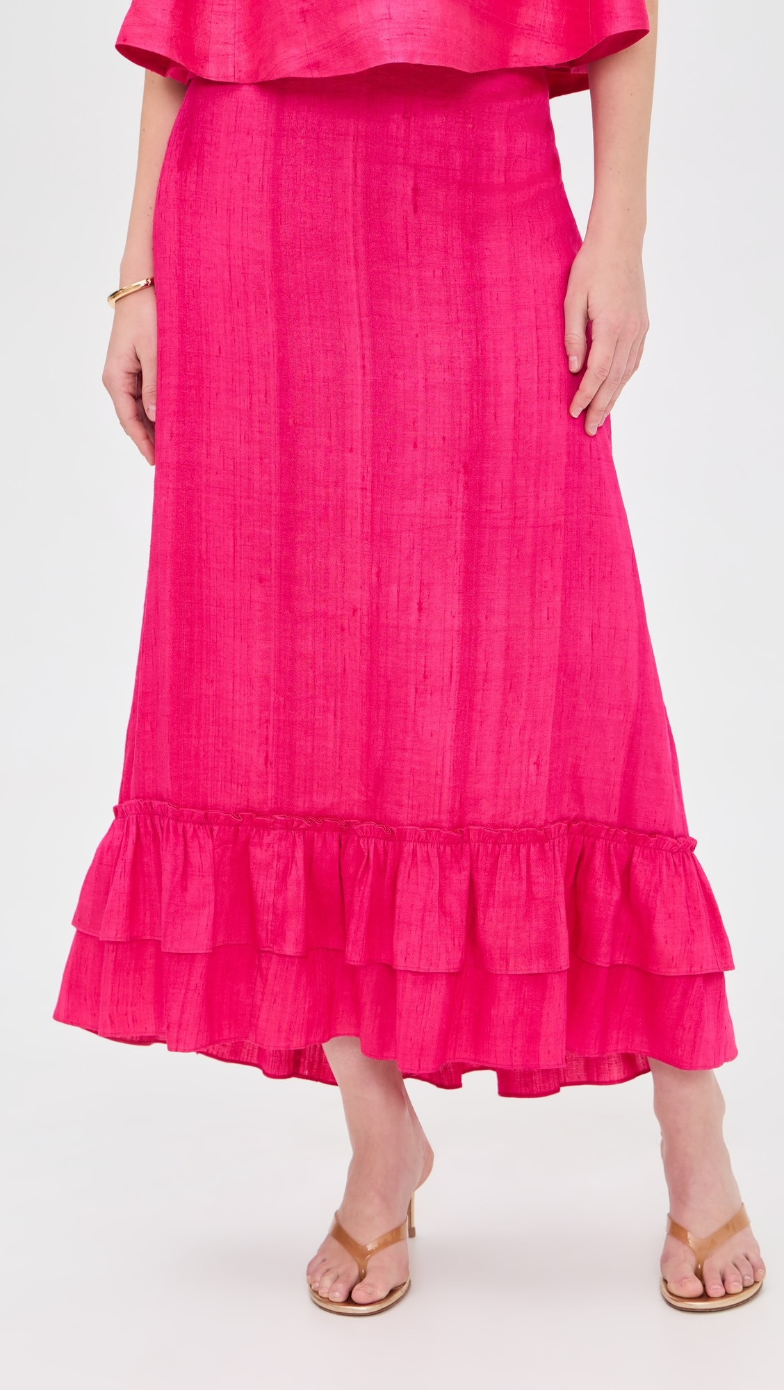 Cinch Back Silk Midi Skirt | Shopbop