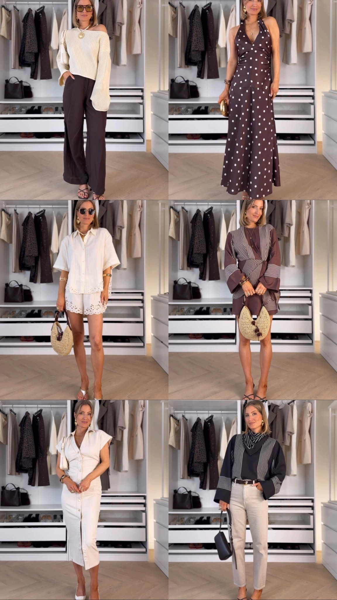 H&M spring + resort new arrivals! 🤍🐚☀️✨

I styled 7 wearable outfits you can mix & match all season long — think linen co-ords, chocolate wide leg trousers, sculpted midi dresses, lace textures and elevated everyday denim ✨
 
Outfit 1️⃣:  co-ord size S
Outfit 2️⃣: jumper size S, trousers size 34
Outfit 3️⃣: dress size S
Outfit 4️⃣: dress size S
Outfit 5️⃣: dress size S, bikini size M
Outfit 6️⃣: dress size S
Outfit 7️⃣: jeans size 34 top size S

Like this post to save it to your favourite folder and come back later to shop.

H&M new arrivals, H&M outfit ideas, summer co ord set, linen two piece set, chocolate brown dress, polka dot maxi dress, brown lace dress, cream midi dress, off shoulder knit top, wide leg trousers women, neutral summer outfits, chic holiday outfits, elegant everyday style, capsule wardrobe pieces, raffia handbag outfit, gold jewellery styling, minimal chic looks, espresso aesthetic outfit, tailored trousers look, elevated basics women

#LTKSeasonal #LTKTravel #LTKSwim