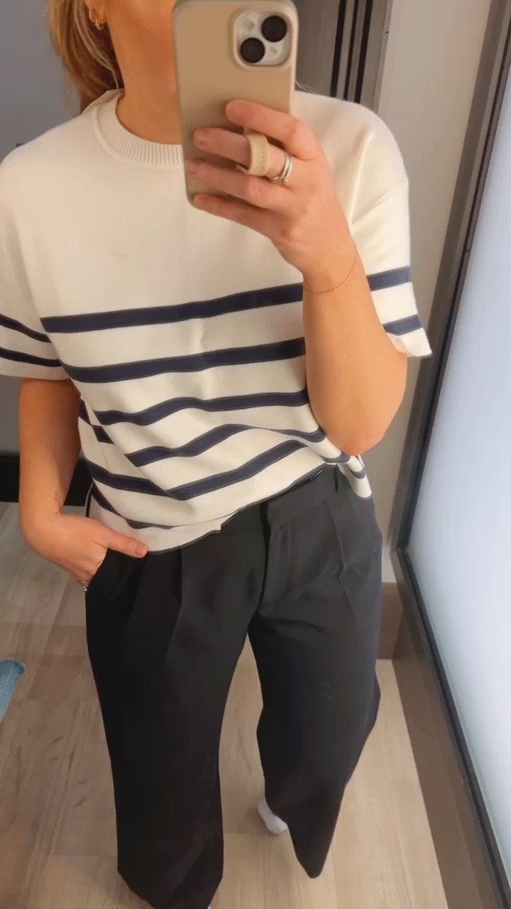 This sweater tee is perfect! I’m wearing my tts medium. Comes in other colors as well!

Never thought I would wear a low rise but these work pants are so comfortable and flattering. Wearing my tts 29/8  

#LTKSpringSale #LTKVideo #LTKworkwear