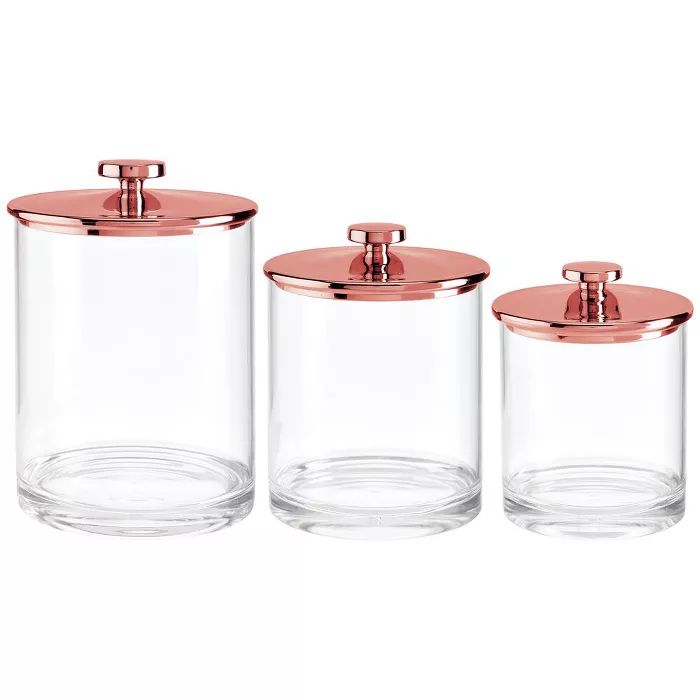 mDesign Storage Apothecary Canister for Bathroom, 3 Pack | Target