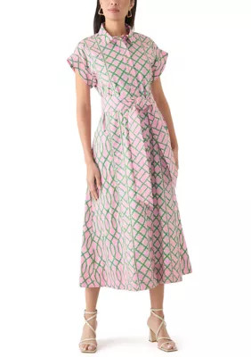 Crown & Ivy™ Women's Printed Belted Midi Dress | Belk