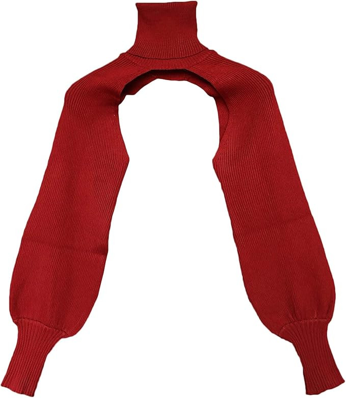 xxxiticat Women's Turtleneck Shrug Sweater Long Sleeve High Neck Cutout Knitted Arm Warmer Croppe... | Amazon (US)