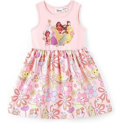Disney Princess Toddler Sleeveless Casual Summer A Line Dresses Princess Pink 2T | Target