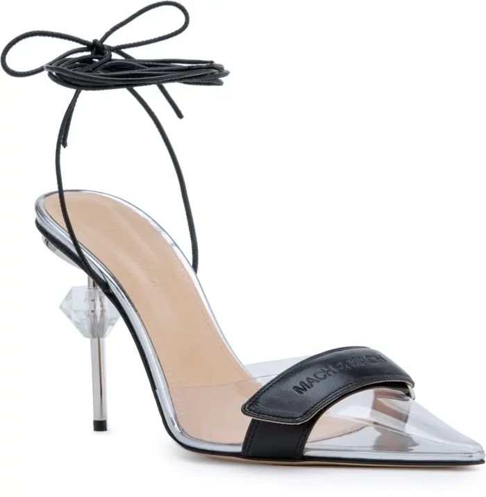 Kelly Logo Strap Clear Pointed Toe Pump | Nordstrom