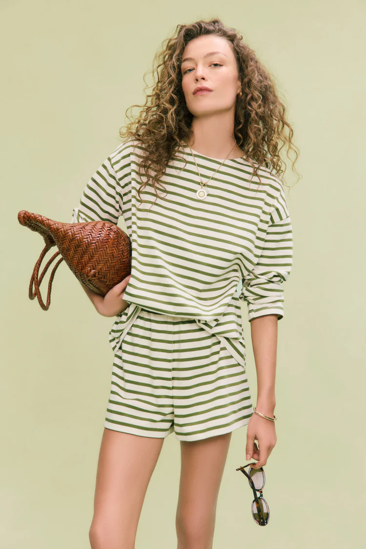 Olive Stripe Knit Odie Tee | Tuckernuck (US)