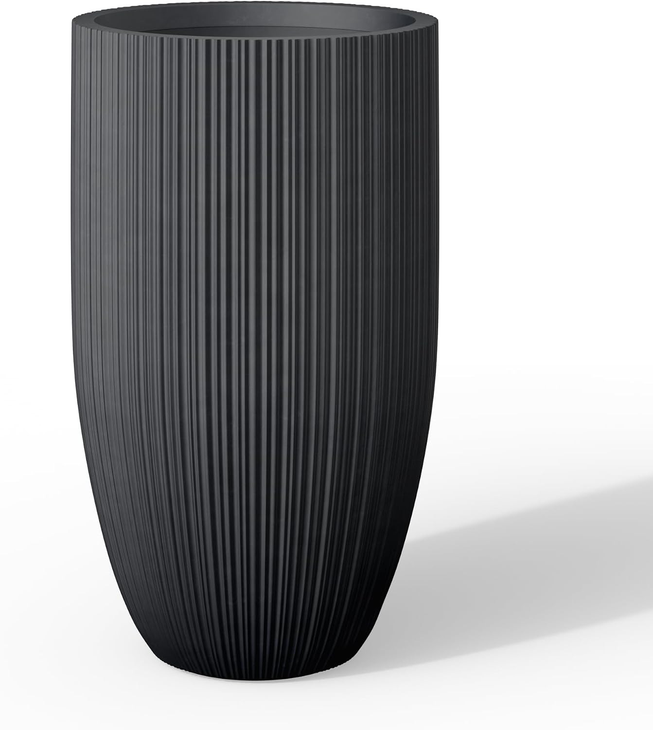 Kante Large Round Tapered Black Concrete Planter 24" Tall, Outdoor | Amazon (US)