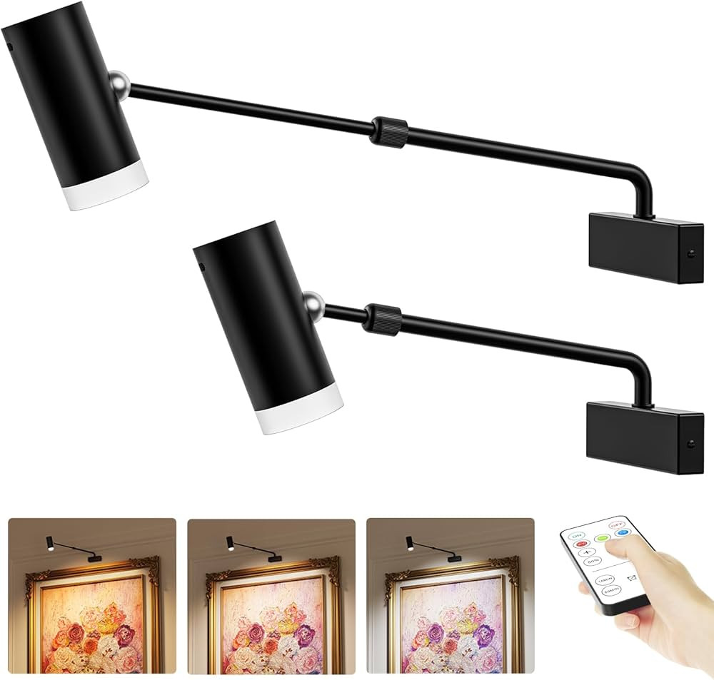 PESUTEN Battery Operated Picture Light, Adjustable Length Wireless Art Light for Paintings CCT Di... | Amazon (US)