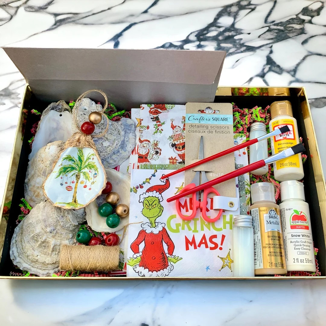 DIY Christmas Ornament Kit, Shell Adult Craft Kit, Oyster Ornament DIY Kit - Etsy | Etsy (US)