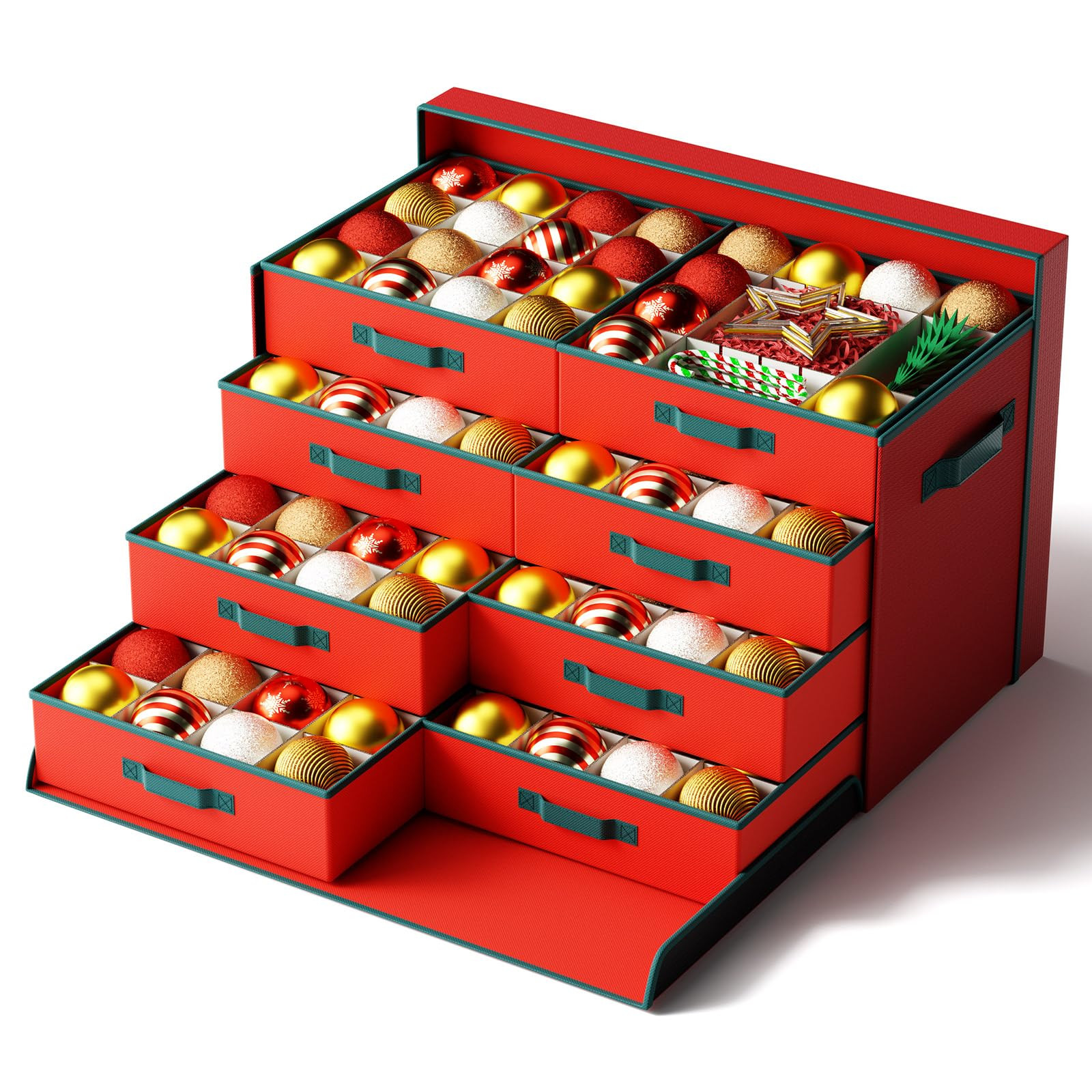 Christmas Ornament Storage Box-Hold 128 Ornaments, Xmas Ornament Organizer Storage box with Lid a... | Amazon (US)