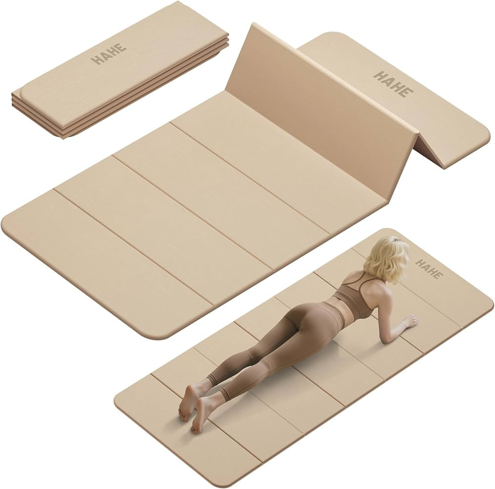 Foldable Yoga Mat,74"Lx32"Wx1/3"Thick,Folding Exercise Mat,Non-slip Wide Pilates Mats for Home Wo... | Amazon (US)