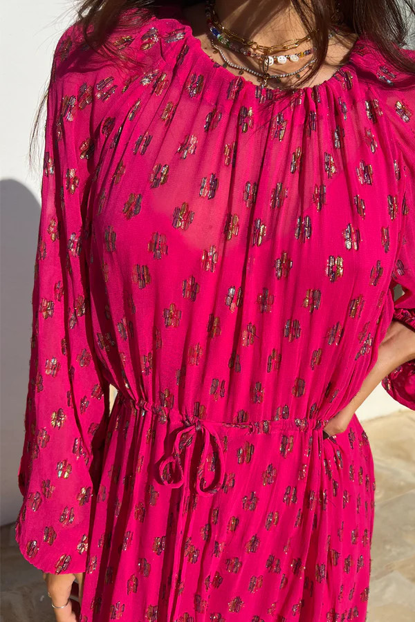Pink Jacquard Dress | Never Fully Dressed (UK & IE)