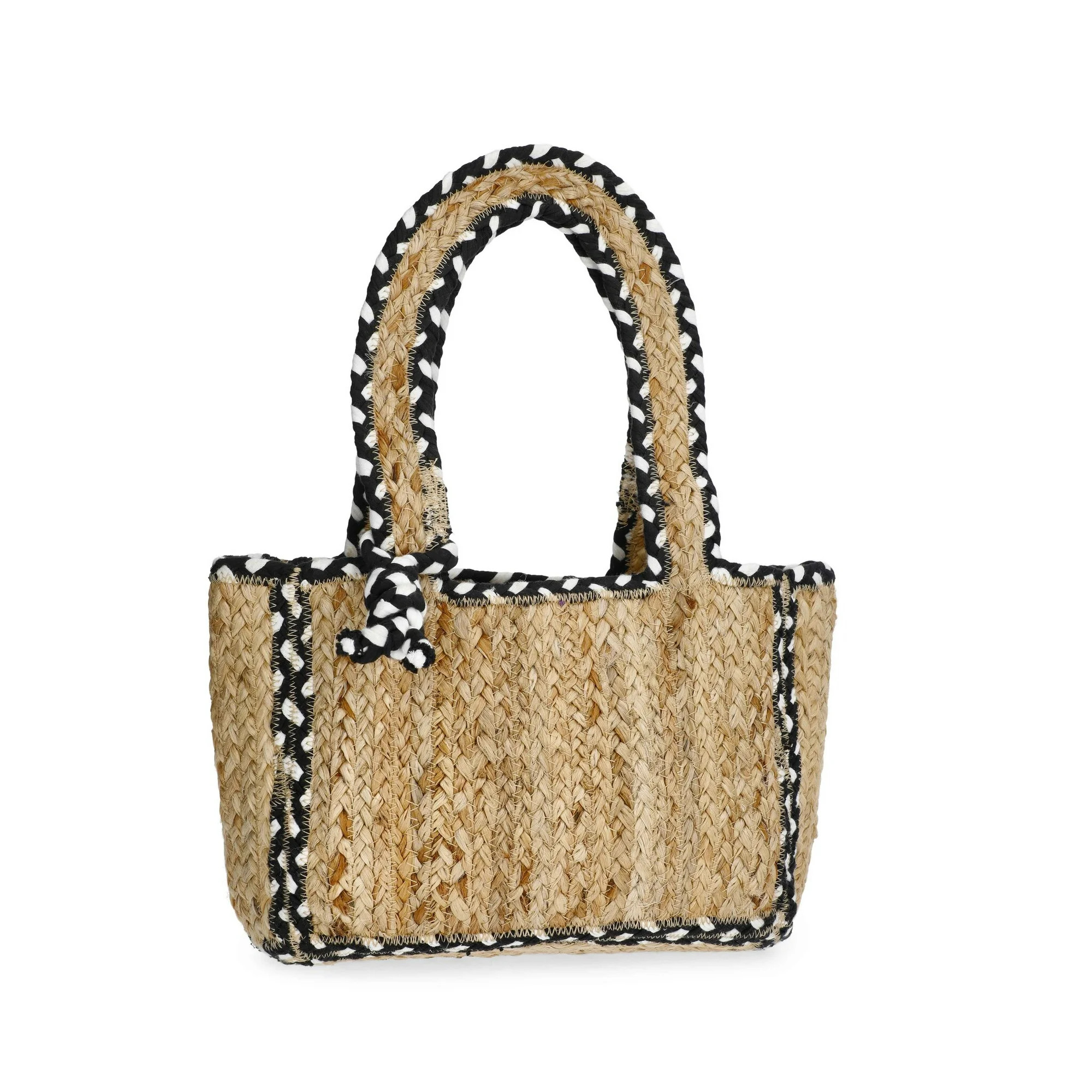 No Boundaries Women's Mini Jute Tote, Black | Walmart (US)