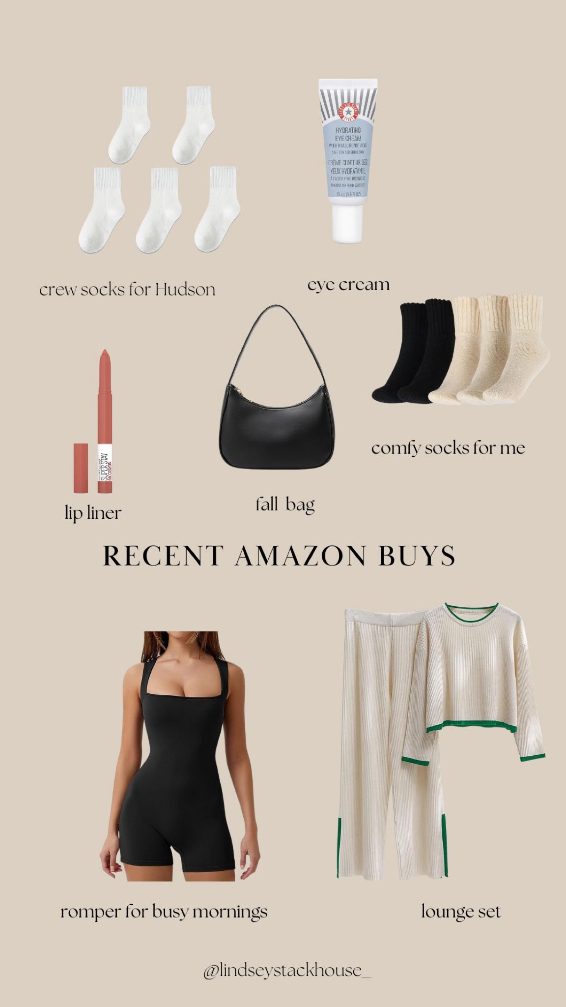 Recent amazon buys

Amazon comfy socks, fall bag, lipliner, lounge set amazon, toddler socks, comfy romper 

#LTKSeasonal #LTKfamily #LTKfindsunder50