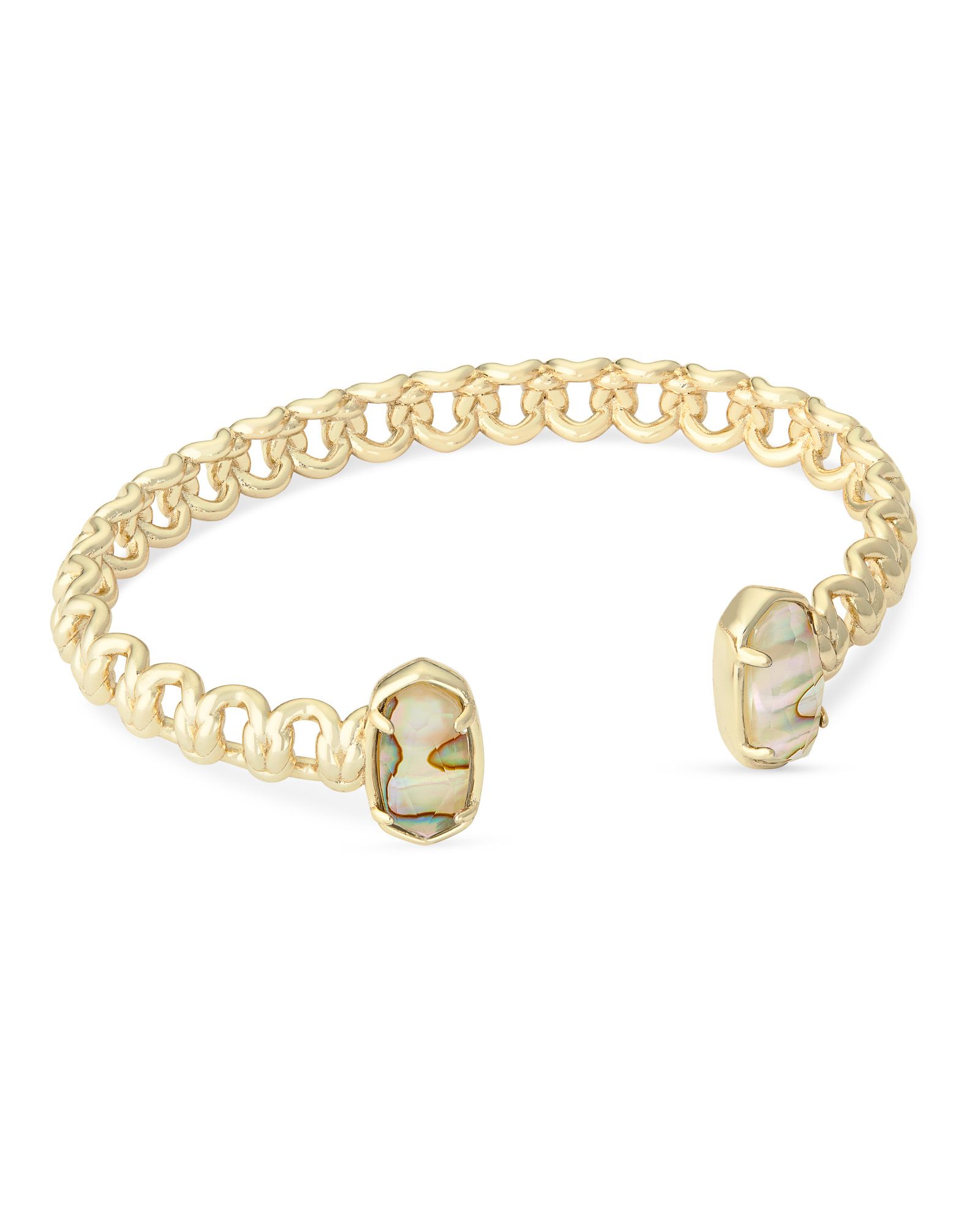 Macrame Elton Gold Cuff Bracelet In Nude Abalone | Kendra Scott