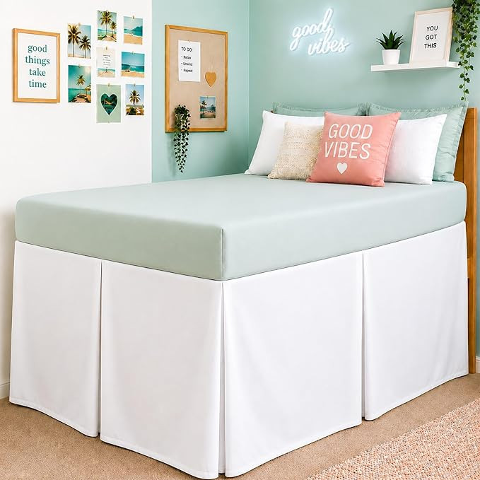 Cottington Lane Tailored Box Pleated College Dorm Bed Skirt Twin XL, Hotel Quality Premium Brushe... | Amazon (US)