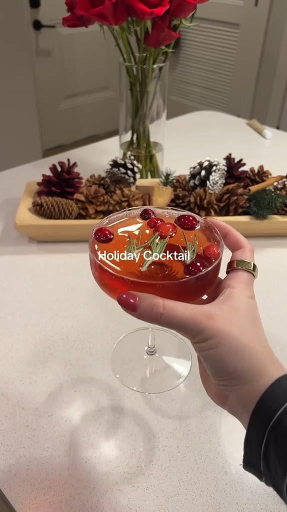 Festive cranberry spritz featuring my favorite glasses from Crate&Barrel! These are great to have for dinner parties and all of your hosting needs.🤍

#LTKHoliday #LTKSeasonal #LTKWatchNow