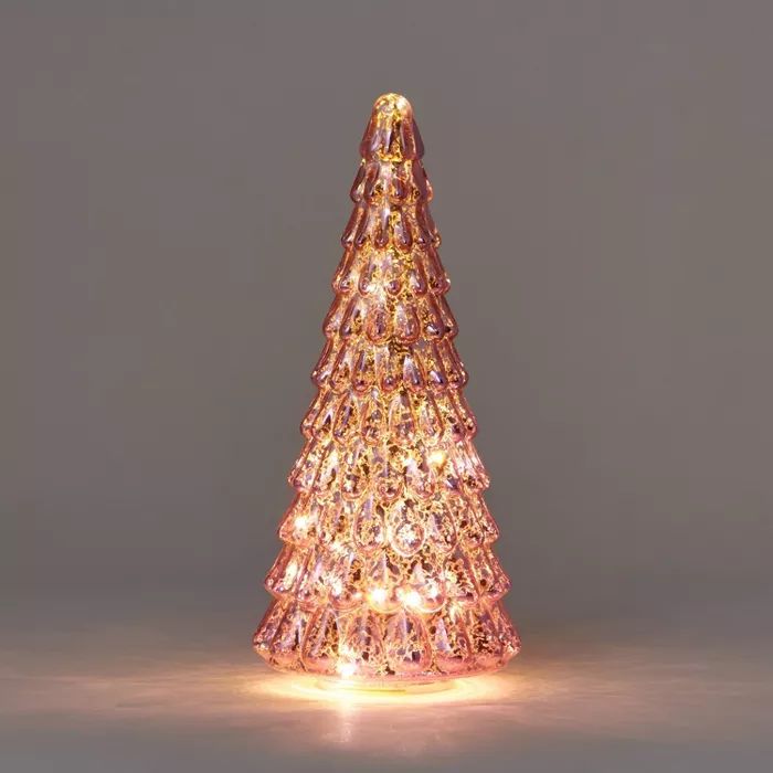 12.5" Lit Glass Christmas Tree Decorative Figurine - Wondershop™ | Target