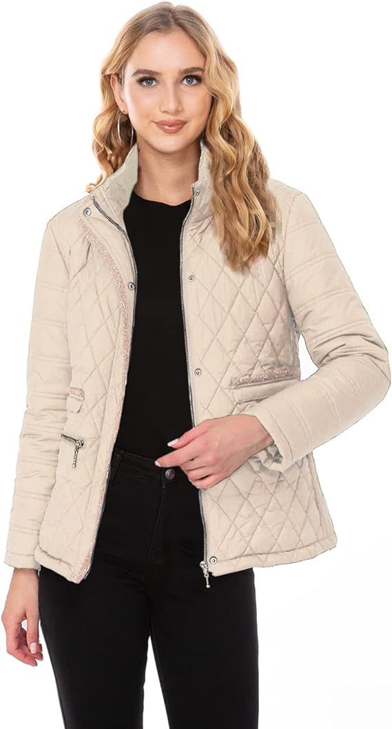 Sherven X. Women's Quilted Lightweight Jackets Winter Casual Coat Zip Front Short Down Jacket Par... | Amazon (US)