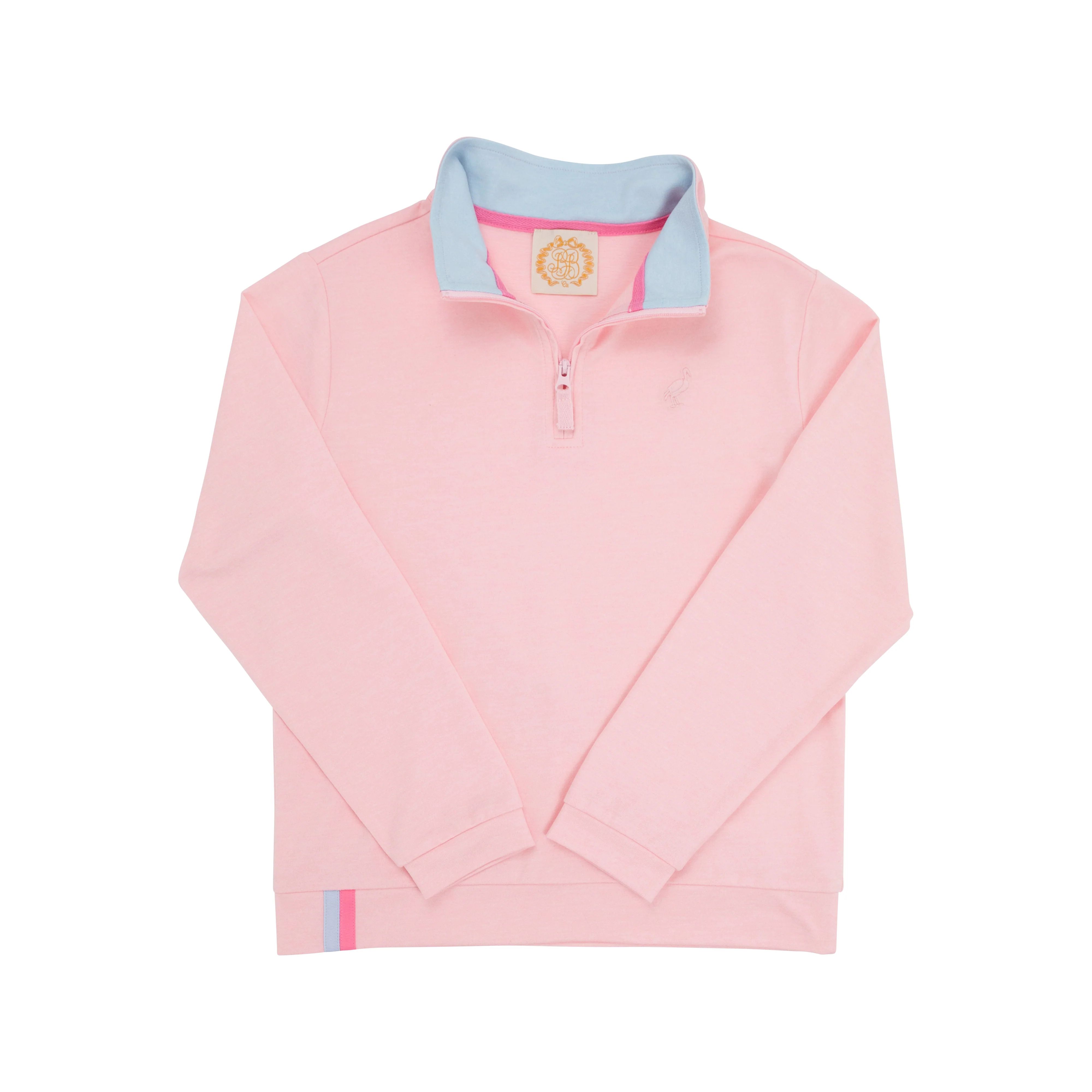 Prepletic™ Hayword Half-Zip - Palm Beach Pink with Palm Beach Pink Stork | The Beaufort Bonnet Company