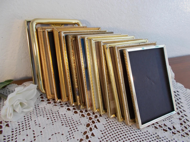 Vintage Gold Metal Picture Frame 5 X 7 Photo Decoration Mid | Etsy | Etsy (US)