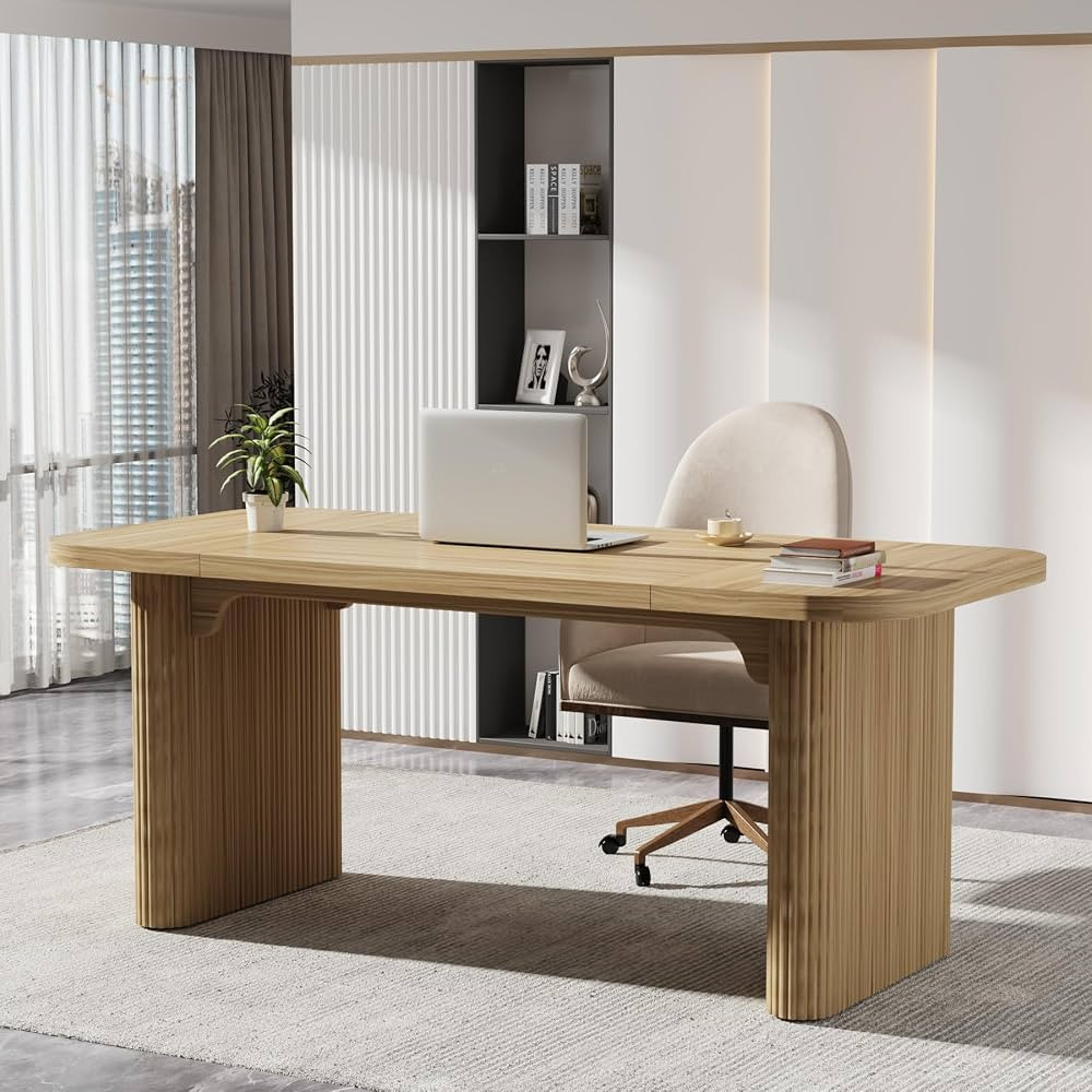 Tribesigns 62" Executive Desk, Large Computer Office Desk with Double Pedestal, Modern Simple Sty... | Amazon (US)
