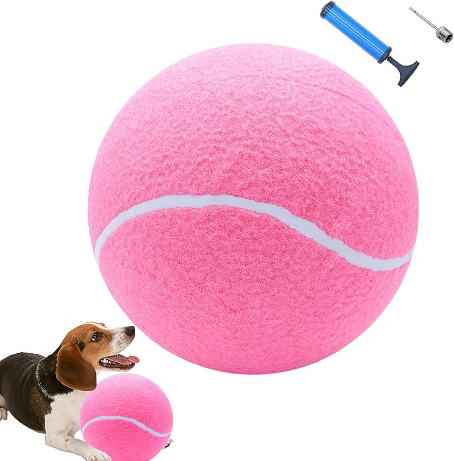 Large Dog Tennis Ball, Giant 9.5" Dog Toy Ball Oversize Interactive Puzzle Toy with 1*Ball Pump +... | Amazon (US)