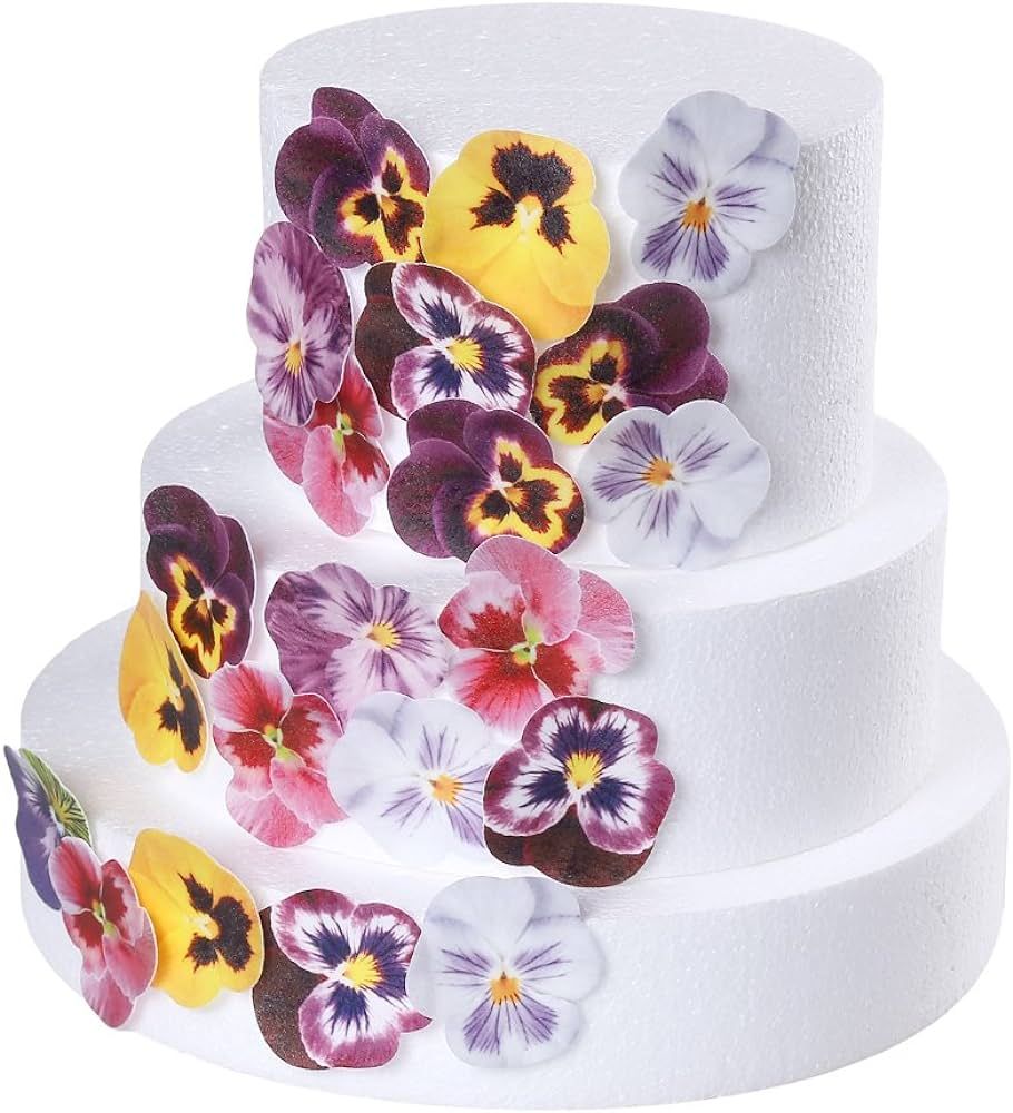 GEORLD 36pcs Edible Cupcake Toppers Pansies Cake Decoration,Flat not 3D, 7 Colors | Amazon (US)