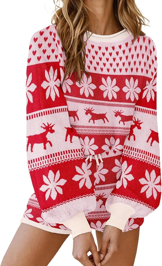 Ekouaer Knit Pajamas Set for Women Lounge Wear Sets Long Sleeve Sweatsuit Matching 2 Piece Outfit... | Amazon (US)