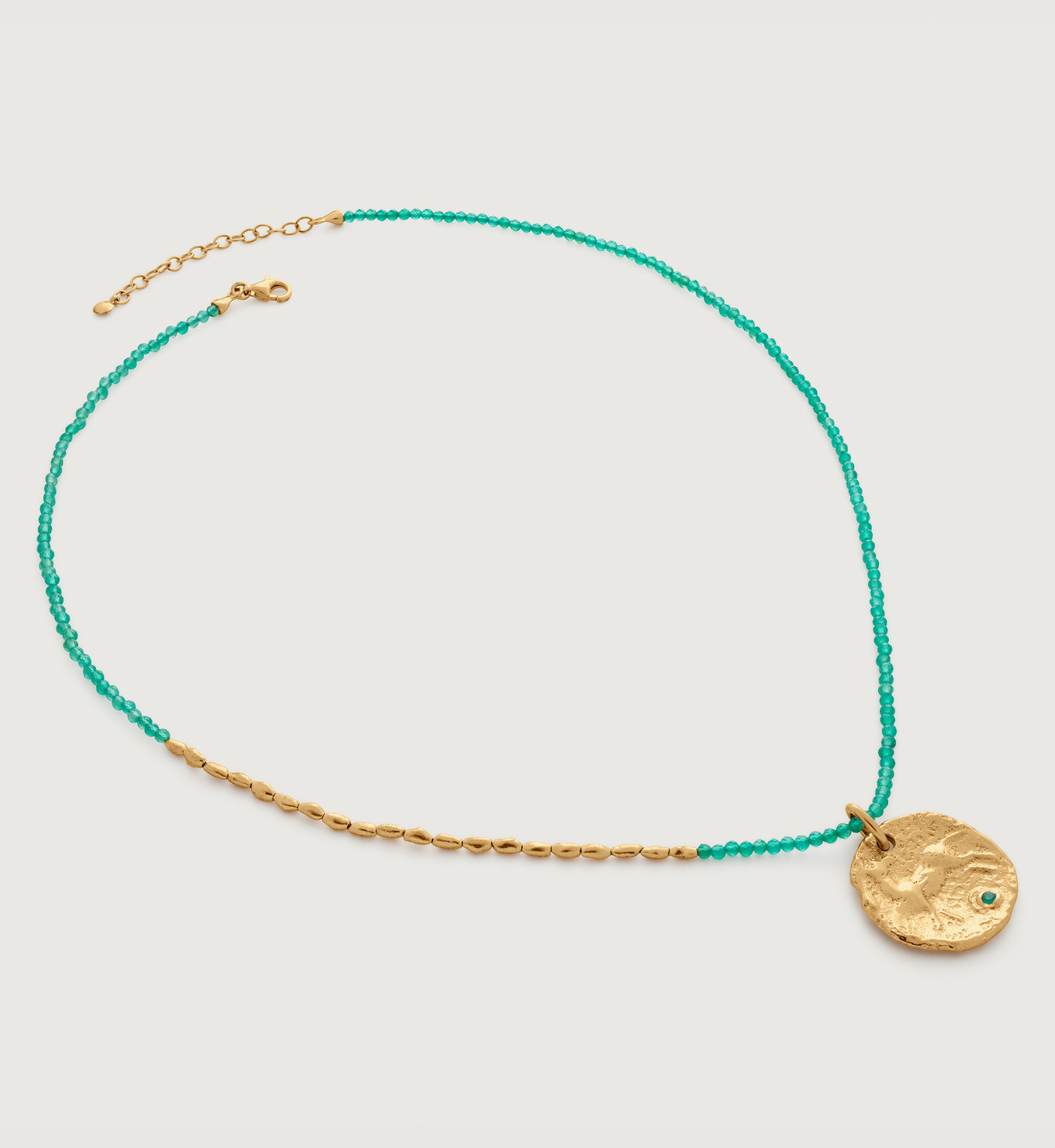 Siren Large Coin Beaded Green Onyx Necklace | Monica Vinader (Global)