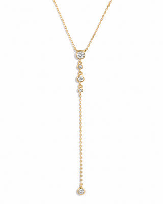Bezel Lariat Necklace | Sami Jewels