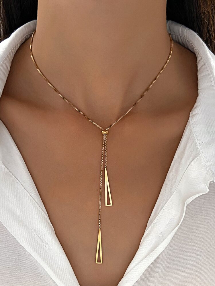 Triangle Charm Y Lariat Necklace | SHEIN