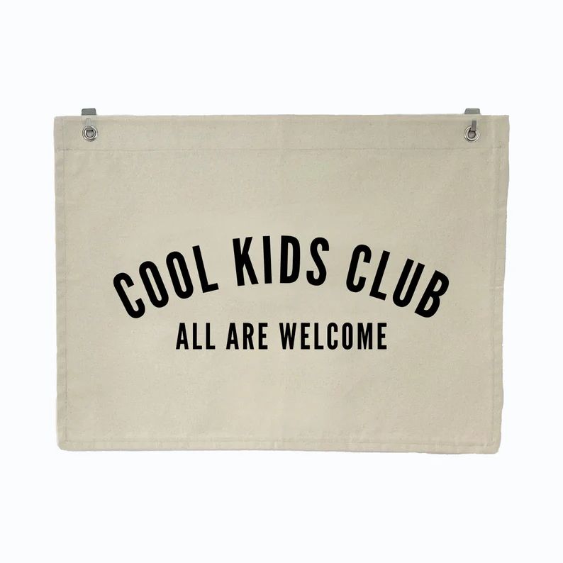 Cool Kids Club, All Are Welcome Canvas Banner | Baby Nursery Room, Kids Bedroom & Playroom Wall D... | Etsy (US)