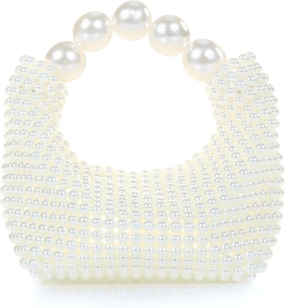 Miuco Pearl Clutch Handbag Women's Glittering Dinner Purse Party Wedding Prom Evening Bags | Amazon (US)