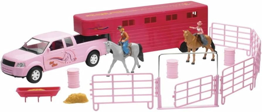 Valley Ranch Pink Pick Up Truck and Horse Trailer Playset | Amazon (US)