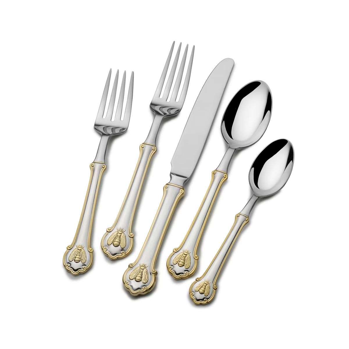 Wallace "Napoleon Bee" Gold-Accented 45-pc. Service for 8 Flatware Set | Ross-Simons