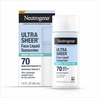 Neutrogena Ultra Sheer Mineral Face Liquid Sunscreen - SPF 70 - 1.4 fl oz | Target