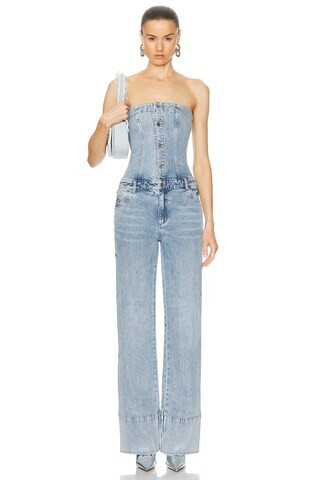 SER.O.YA Melody Jumpsuit in Denim-Light | FWRD 