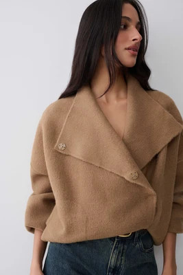 Brittany Blouson Knit Cardigan / Camel | MESHKI | XS | MESHKI US