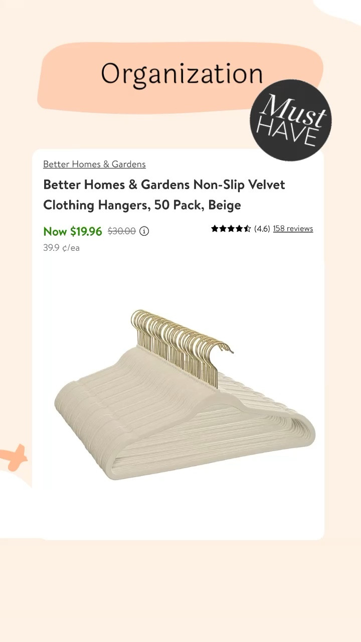 Better Homes & Gardens Non-Slip Velvet Clothing Hangers, 50 Pack