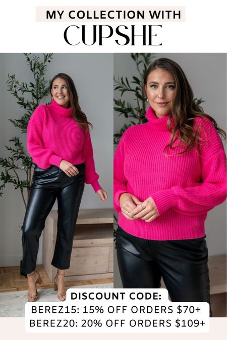 Hot pink sweater from my cupshe collection! #cupshe @cupshe #cupshexdana #cupshecrew

DISCOUNT CODE: BEREZ15: 15% off orders $70+ BEREZ20: 20% off orders $109+ 

Cupshe | turtleneck sweater | fall sweater | chunky sweater 

#LTKSeasonal #LTKmidsize #LTKfindsunder50