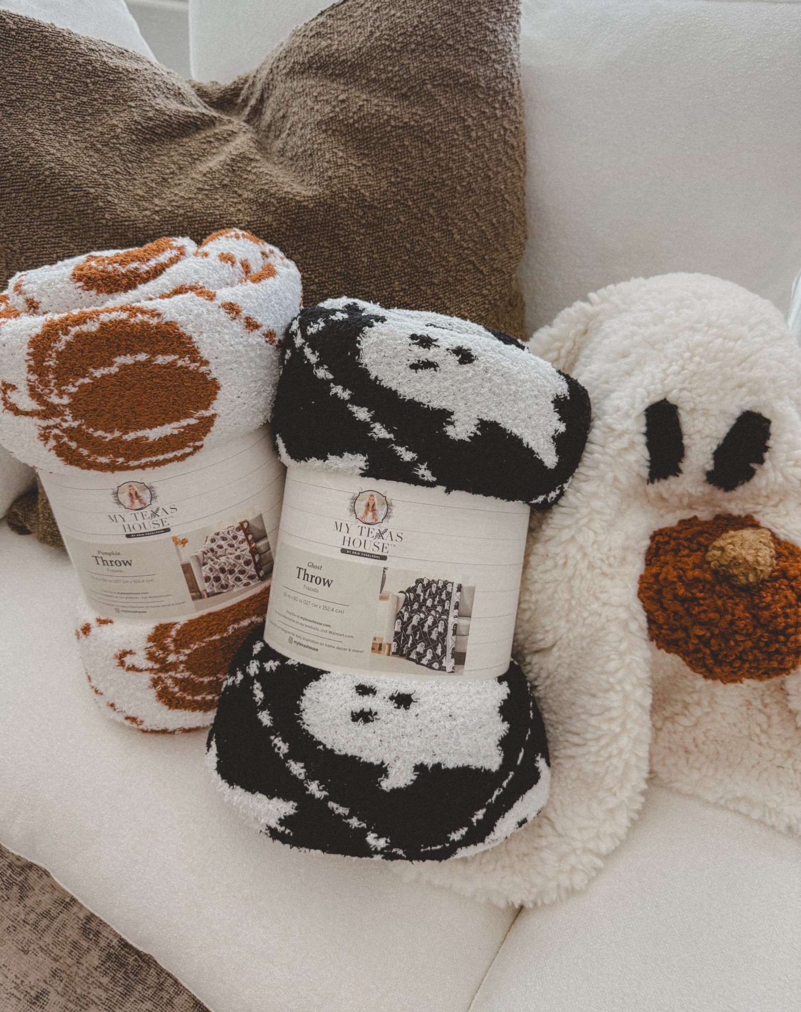 Pretending summer is coming to an end and bringing out fall 😅 my Texas house Halloween blankets feel like my barefoot dreams ones! But better honestly! So cute! 

#LTKSeasonal #LTKFindsUnder50 #LTKHome