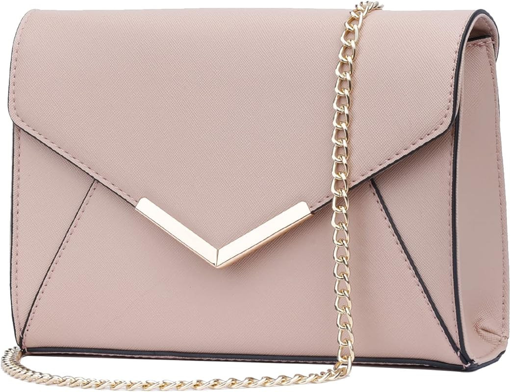 KKXIU Women Elegant Faux Leather Evening Envelope Clutch Purse Foldover Bags for Party Wedding Prom | Amazon (US)